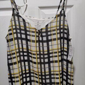 New York & Company Yellow/ Black/ White Blouse